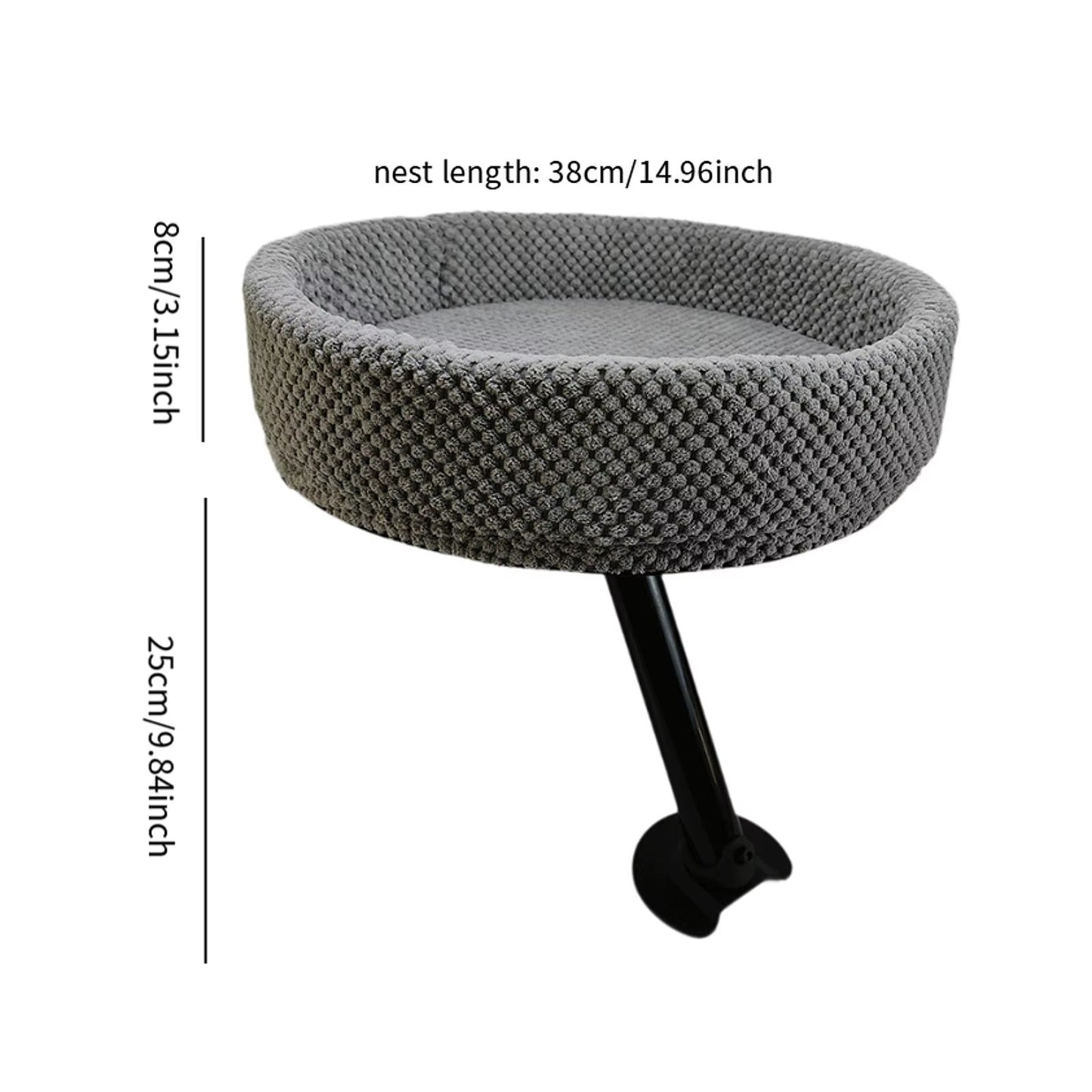 Cat Desk Bed Elevated Desk Nest Kitten Furniture 360° Rotation round Cat Bed for Side Table Cat Hammock Home Office Study Room