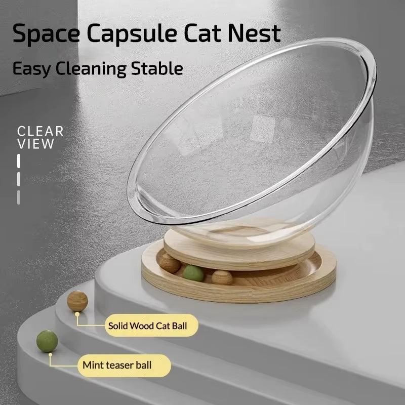 Universal Capsule Removable Cat Bed, Sleeping Nest, Clear Cat House Cover, All-Season Universal, Hammock Kitten