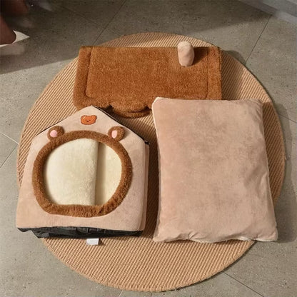Foldable Sleeping Pet House Removable Washable Cat Cube Hide House Puppy Cave Sofa Pet Bed House for Small Dogs Medium Cats