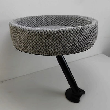 Cat Desk Bed Elevated Desk Nest Kitten Furniture 360° Rotation round Cat Bed for Side Table Cat Hammock Home Office Study Room